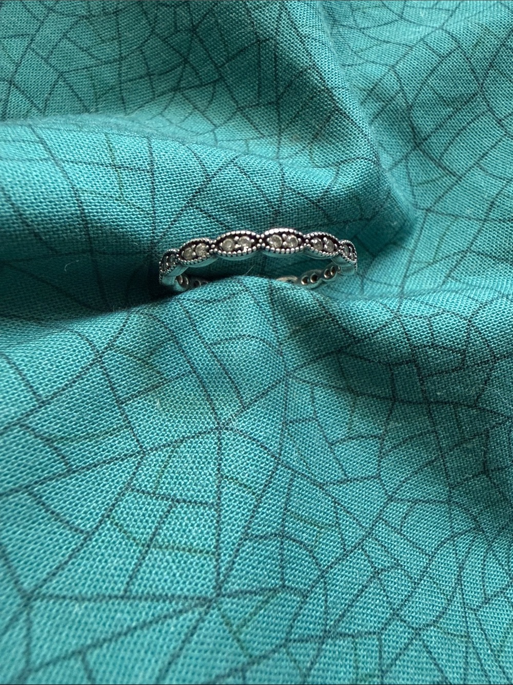 Pandora “Sparkling Leaves” Sterling Silver Ring